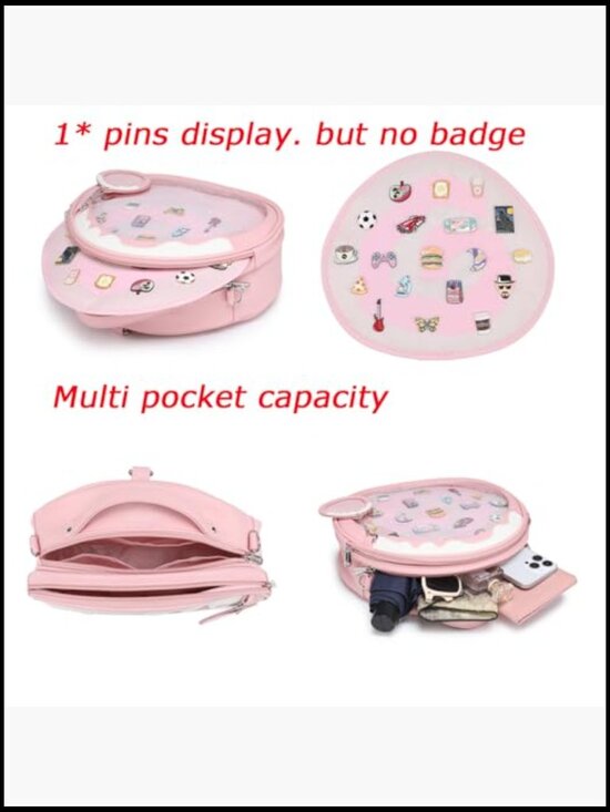 Ita Bag Multi-Purpose Backpack Crossbody Satchel Purse Kawaii Pin Display Clear main image 5